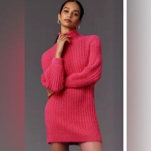 COPY - NWT- Anthropologie- Flat White Turtleneck Sweater Dress (sold out online)